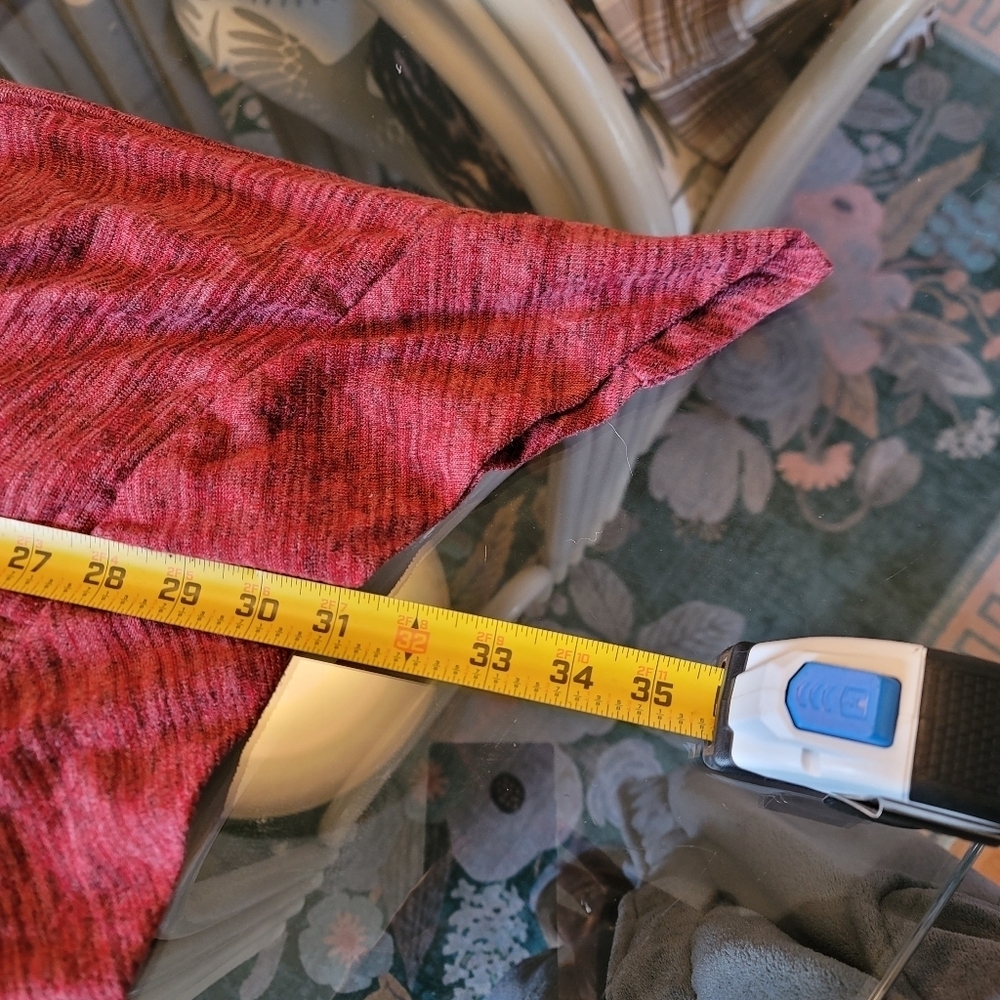 Logo Asymmetrical Lagenlook Mixed Media Cardigan Jacket size 3X Maroon - Picture 10 of 10